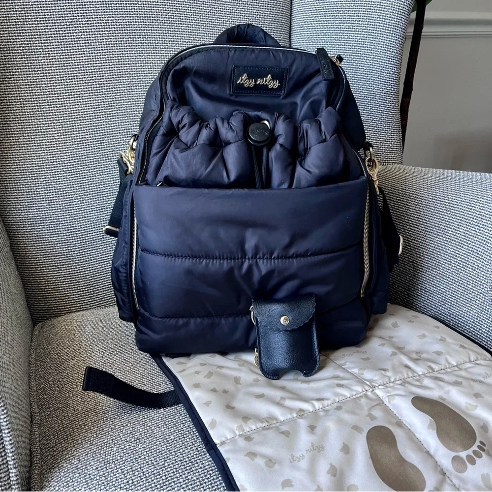 Itzy Ritzy Dream Backpack with Hand Sanitizer Charm | Midnight Black - Picture 2 of 5